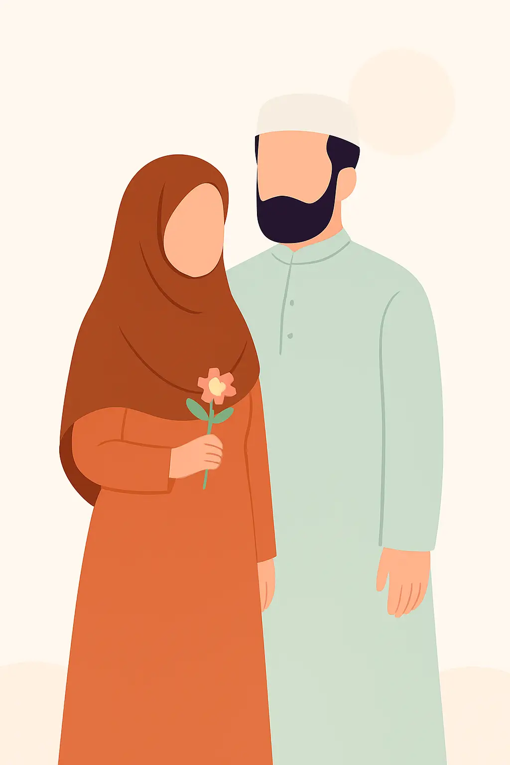Muslim couple illustration